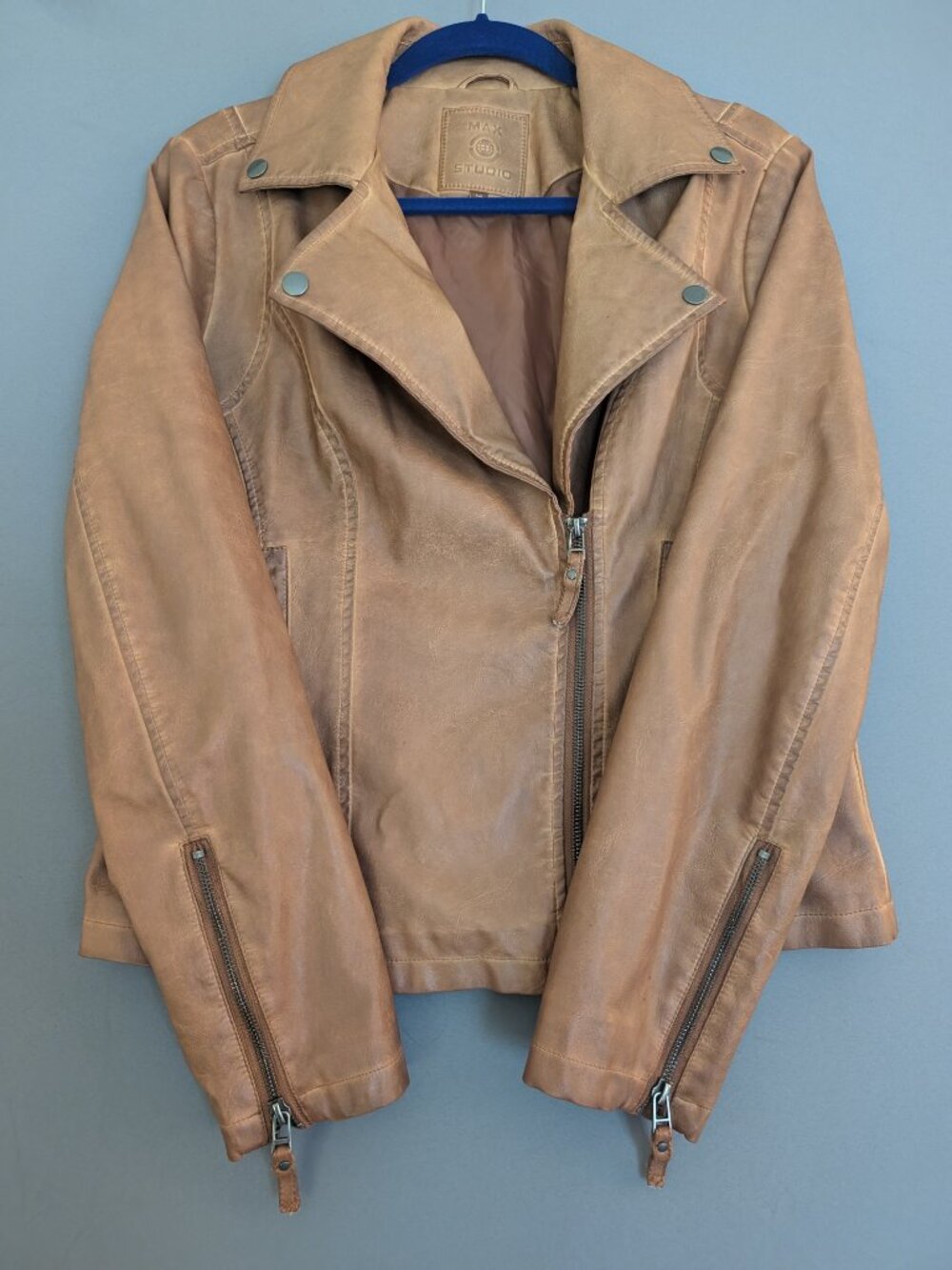 Max Studio Faux Leather Moto Jacket